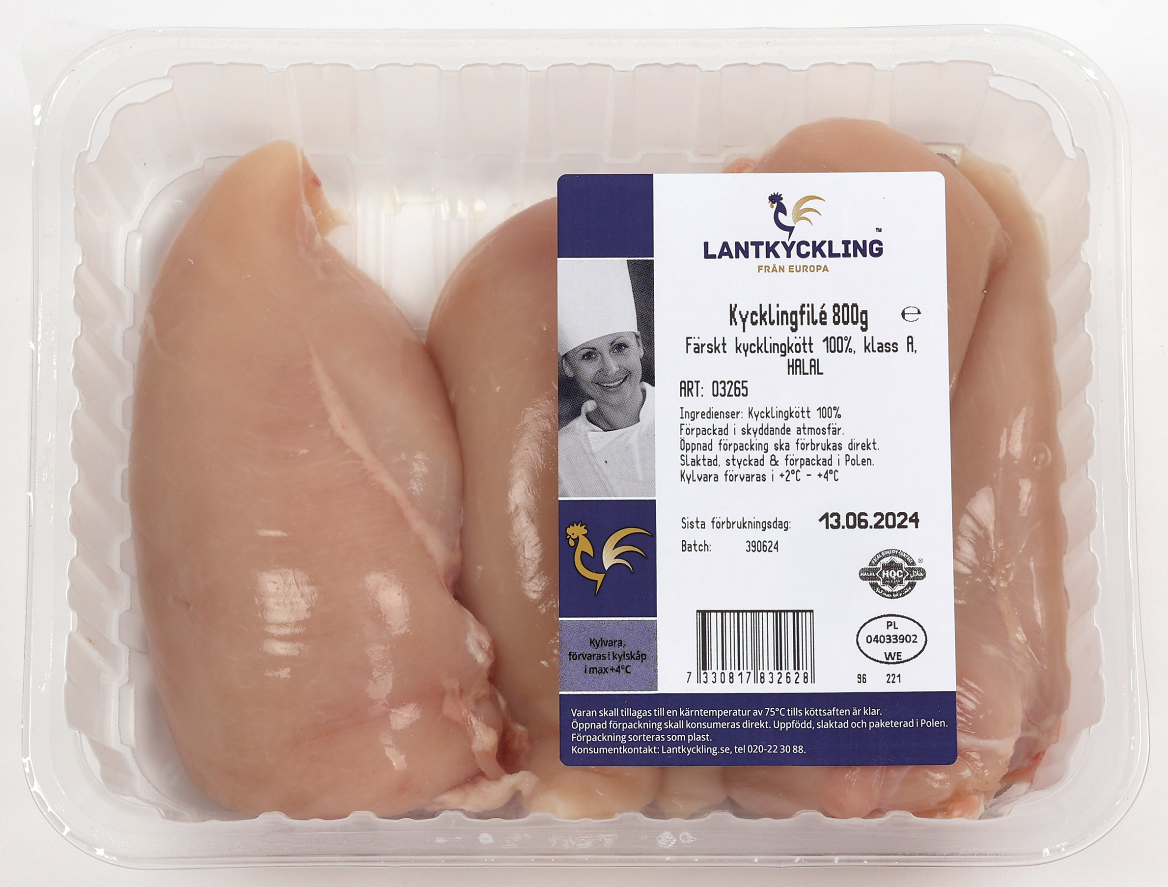 Lantkyckling lårfilé 800g